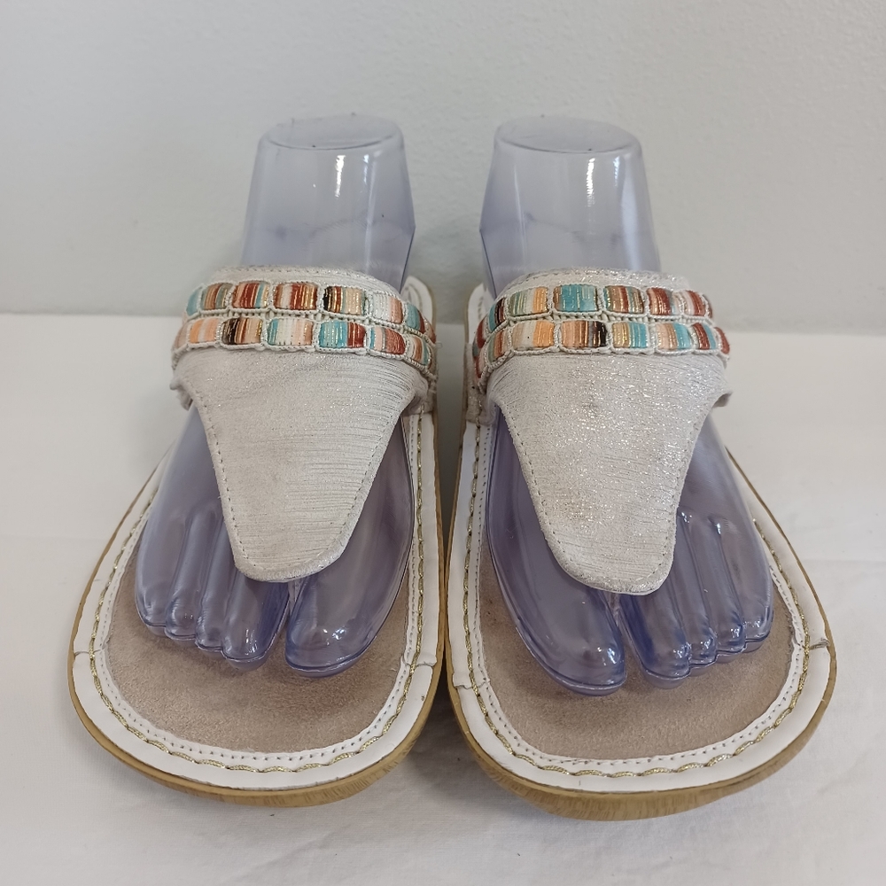 Alegria Women's Vanessa thong Sandals silver Gold size 37. VAN-261 - Picture 2 of 11